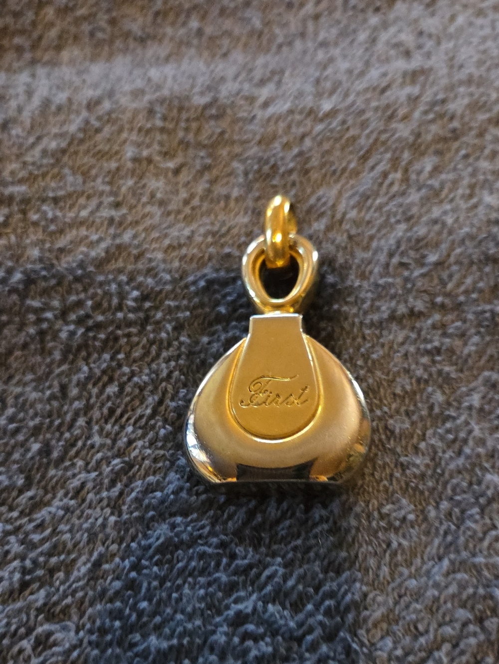 Vintage Gold-Tone 'First' Charm Pendant